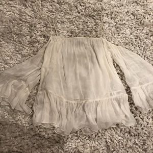 Zara White Off the Shoulders Top